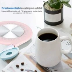 USB Heating Insulation Pad, 10W Coffee Milk Tea Cup Heating Mat, Pink -Small Appliances Store 59939492 3