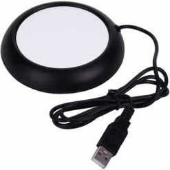 USB Wood Grain Mug Warmer Heat Drink Cup Mat Office Tea Coffee Warmer Pad Black