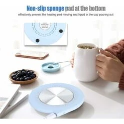 USB Cup Heater Mat, Coffee Mug Warmer For Office/Home/Office USB Heating Insulation Coaster Pad Cup Warmer(Blue) -Small Appliances Store 59940927 3