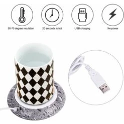USB Wood Grain Cup Warmer Heat Drink Cup Mat Office Tea Coffee Warmer Pad Water Bead Pattern 7 USB Wood Grain Cup Warmer Heat Drink Cup Mat Office Tea Coffee Warmer Pad Water Bead Pattern -Small Appliances Store 59941031 3