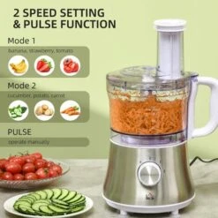 HOMCOM Food Processor W/1L Bowl 1.5L Blender Blades Slicing Grating Discs 500W -Small Appliances Store 60151820 4