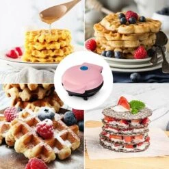 HIASDFLS Mini Gaufrier, Petit Gaufrier, Gaufrier Antiadhésif Pour Pommes De Terre Rissolées, Keto Chaffle Facile À Nettoyer Pour Crêpes Individuelles, Biscuits, Œufs Et Petit-Déjeuner, Déjeuner Et Col -Small Appliances Store 60224677 5