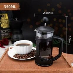 French Press Coffee Maker 2 Cups, Cafetiere Coffee Press, Perfect For Coffee Lover Gifts Morning Coffee, Maximum Flavor Coffee Brewer With Stainless Steel Filter, 12 Oz/350 ML -Small Appliances Store 60699474 3