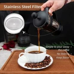 French Press Coffee Maker 2 Cups, Cafetiere Coffee Press, Perfect For Coffee Lover Gifts Morning Coffee, Maximum Flavor Coffee Brewer With Stainless Steel Filter, 12 Oz/350 ML -Small Appliances Store 60699474 4