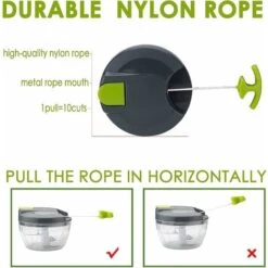 Multi-Function Manual Food Chopper & Processors With Handle And Cover,Vegetable Chopper Shredder,Garlic Press,Suitable For Onions Garlic Peppers Carrots Gingers Fruits,Wonderful For Kitchen(Green) -Small Appliances Store 60699691 4