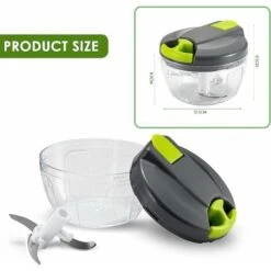 Multi-Function Manual Food Chopper & Processors With Handle And Cover,Vegetable Chopper Shredder,Garlic Press,Suitable For Onions Garlic Peppers Carrots Gingers Fruits,Wonderful For Kitchen(Green) -Small Appliances Store 60699691 5