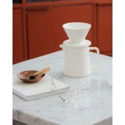500ML Pour Coffee Maker Set, Premium Ceramic V60 Dripper And Decanter, 1-2 Cup Home Filter Coffee Maker (White) -Small Appliances Store 60700050 4