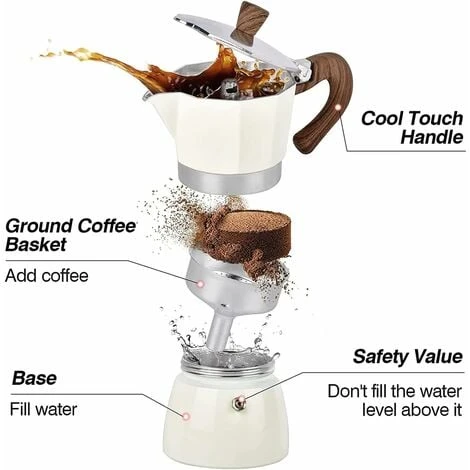 Stovetop Espresso Maker, 3 Espresso Cups Moka Pot - 5 Oz (150ML) Manual Cuban Coffee Filter Maker Premium Aluminum Mocha Italian Espresso Greek Coffee Maker Brewer Filter 2 Stovetop Espresso Maker, 3 Espresso Cups Moka Pot - 5 Oz (150ML) Manual Cuban Coffee Filter Maker Premium Aluminum Mocha Italian Espresso Greek Coffee Maker Brewer Filter - Image 2