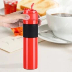 350ml Portable Tea And Coffee Maker Bottle Coffee Press Bottle Travel French Press Coffee Maker For Commuter Camping Outdoors And Office(Red) -Small Appliances Store 61042973 3