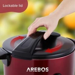 AREBOS Mulled Wine Cooker 1650 W Hot Drink Dispenser 20 L With Drip Tray, Outlet Tap, Thermostat And Overheating Protection Temperature Setting From 30 - 110 °C Red -Small Appliances Store 63743229 5