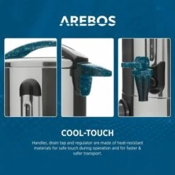 AREBOS Mulled Wine Maker 950 W Hot Beverage Dispenser 6.8 L With Drip Tray, Outlet Tap, Thermostat And Overheating Protection Temperature Setting From 30-110°C -Small Appliances Store 65752108 4