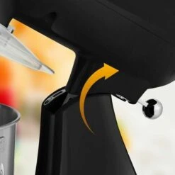 AREBOS Retro Food Processor 1800 W Black Kneading Machine With 6 L Stainless Steel Mixing Bowl Low Noise Kitchen Mixer With Stirring Hook, Dough Hook, Whisk And Splash Guard 6 Speeds -Small Appliances Store 66438937 5