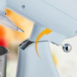 AREBOS Retro Food Processor 1800W Blue Mixer With 6L Stainless Steel Mixing Bowl Silent Kitchen Mixer With Mixing Hook, Dough Hook, Whisk And Splash Guard 6 Speeds -Small Appliances Store 66438944 5