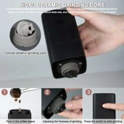 Portable Electric Coffee Grinder, Coffee Grinder 1300mAh USB Rechargeable Coffee Grinder With Brush For Coffee Beans, Spices, Nuts -Small Appliances Store 67263293 4
