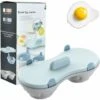 Egg Poacher - 2 Cavity Edible Silicone Egg Boiler Set, Double Egg Cups For Hard Boiled Eggs, Blue