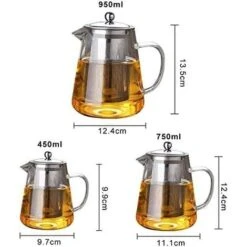 Heat Resistant Glass Teapot With Infuser, Clear Handle, Perfect For Tea And Coffee - (450ml) 7 Heat Resistant Glass Teapot With Infuser, Clear Handle, Perfect For Tea And Coffee - (450ml) -Small Appliances Store 67924862 3