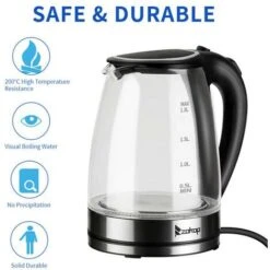 HD-1857-A 220V 2200W 1.8L Electric Glass Kettle UK Plug -Small Appliances Store 68011492 5