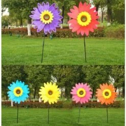 14 Inch Sunflower Pinwheels Wind Spinners Garden Party Pinwheel Windmill Suitable For Garden, Party, Outdoor, Yard, Decoration, Yellow -Small Appliances Store 68091175 5