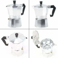 Moka Pot Machine Express Italian Coffee Maker Espresso Stainless Steel Kettle(450ML 9cups) -Small Appliances Store 68091257 5