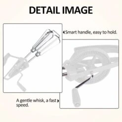 Stainless Steel Manual Whisk Egg Beater Rotary Handheld Egg Frother Mixer Cooking Tool Kitchen(White) -Small Appliances Store 68106443 4