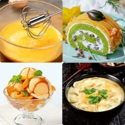 Manual Whisk, Semi-Automatic Whisk, Quiet Small Non-Electric Manual Whisk For The Eat-In Kitchen Made Of Stainless Steel -Small Appliances Store 68106659 5