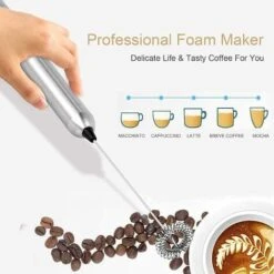 Electric Milk Frother Rod, Stainless Steel Handheld Milk Frother, Battery Operated Electric Motor Frother, Coffee/Latte/Cappuccino/Cream/Macchiato Milk Frother -Small Appliances Store 68107143 5
