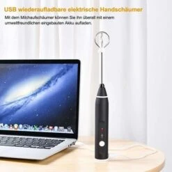 Electric Milk Frother With Double Whisk, USB Rechargeable Milk Frother, 2 In 1 Handheld Battery Operated Milk Frother For Coffee, Latte, Cappuccino, Whipping Eggs 8 Electric Milk Frother With Double Whisk, USB Rechargeable Milk Frother, 2 In 1 Handheld Battery Operated Milk Frother For Coffee, Latte, Cappuccino, Whipping Eggs -Small Appliances Store 68107147 4