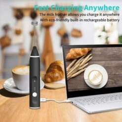 Electric Milk Frother, USB Rechargeable Milk Frother 2 In 1 Hand-held Battery-operated Milk Frother For Coffee, Latte, Cappuccino, Beating Eggs 9 Electric Milk Frother, USB Rechargeable Milk Frother 2 In 1 Hand-held Battery-operated Milk Frother For Coffee, Latte, Cappuccino, Beating Eggs -Small Appliances Store 68107200 5