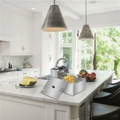 EH81 2500W 220-240V 6.3QT/6L Stainless Steel Single Cylinder Electric Fryer UK Plug -Small Appliances Store 68154249 5