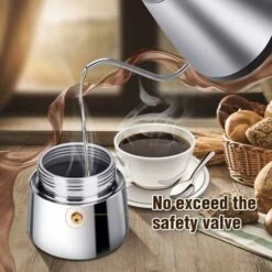 Italian Coffee Maker, Moka Coffee Maker In Stainless Steel Pressure Coffee Maker 200ml Large Capacity Compatible With Induction Hob With Ergonomic Handle 8 Italian Coffee Maker, Moka Coffee Maker In Stainless Steel Pressure Coffee Maker 200ml Large Capacity Compatible With Induction Hob With Ergonomic Handle -Small Appliances Store 68261461 4