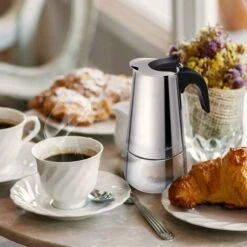 Italian Coffee Maker, Moka Coffee Maker In Stainless Steel Pressure Coffee Maker 200ml Large Capacity Compatible With Induction Hob With Ergonomic Handle 9 Italian Coffee Maker, Moka Coffee Maker In Stainless Steel Pressure Coffee Maker 200ml Large Capacity Compatible With Induction Hob With Ergonomic Handle -Small Appliances Store 68261461 5