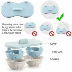 Microwave Egg Boiler, 2 Cup Microwave Egg Poacher, Microwave Poached Egg Maker, Microwave Egg Stencil With Cover (Dishwasher Safe) 6 Microwave Egg Boiler, 2 Cup Microwave Egg Poacher, Microwave Poached Egg Maker, Microwave Egg Stencil With Cover (Dishwasher Safe) -Small Appliances Store 68262025 3
