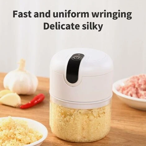 Mini Electric Chopper, 250ML&100ML Cordless Electric Meat Grinder, Portable Food Blender Kitchen Electric Chopper With Vegetable Chopper Blade For Baby Food, Meat, Garlic (White) 5 Mini Electric Chopper, 250ML&100ML Cordless Electric Meat Grinder, Portable Food Blender Kitchen Electric Chopper With Vegetable Chopper Blade For Baby Food, Meat, Garlic (White) - Image 5