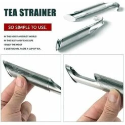 Stainless Steel Tea Diffuser, Hanging Cup Type Tea Making Tool Tea Leak For Loose Tea, Rose, Coffee, Spices, Long Handled Tea Filter Pipe (4 Pieces)， -Small Appliances Store 69019577 5