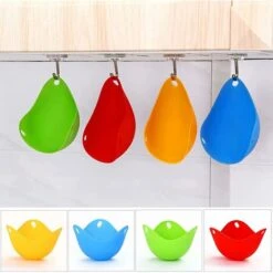 MUFF 4 Pack Egg Cooker Set Non Stick Silicone Egg Poaching Cup Poached Egg Cooker Perfect Poached Egg Maker Eggs Boiler Molds Egg Tray For Microwave Or Sto -Small Appliances Store 69211441 4