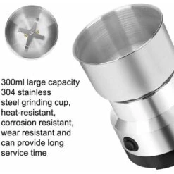 Multipurpose Electric Coffee Bean Grinding Tool Stainless Steel Milling Machine For Seeds Spices Herbs Nuts,EU Plug - EU Plug -Small Appliances Store 69293016 3