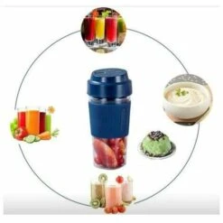 Portable Blender Cup, USB Electric Juicer Blender, USB Juice Blender, Juicer Blender Cup, Juicer Cup Fruit Blender, USB Portable Blender Blender Blue -Small Appliances Store 69368815 3