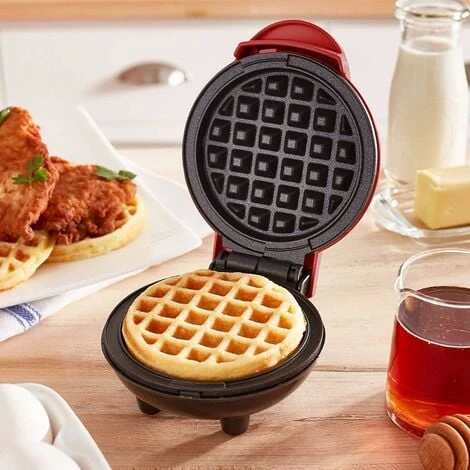 Mini Waffle Maker, Small Waffle Maker, Nonstick Hash Brown Waffle Maker, Easy Clean Tomato Crusher For Personal Pancakes, Cookies, Eggs And Breakfast, Lunch And Snacks, Red 2 Mini Waffle Maker, Small Waffle Maker, Nonstick Hash Brown Waffle Maker, Easy Clean Tomato Crusher For Personal Pancakes, Cookies, Eggs And Breakfast, Lunch And Snacks, Red - Image 2