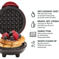 Mini Waffle Maker, Small Waffle Maker, Nonstick Hash Brown Waffle Maker, Easy Clean Tomato Crusher For Personal Pancakes, Cookies, Eggs And Breakfast, Lunch And Snacks, Red 9 Mini Waffle Maker, Small Waffle Maker, Nonstick Hash Brown Waffle Maker, Easy Clean Tomato Crusher For Personal Pancakes, Cookies, Eggs And Breakfast, Lunch And Snacks, Red -Small Appliances Store 69496867 5