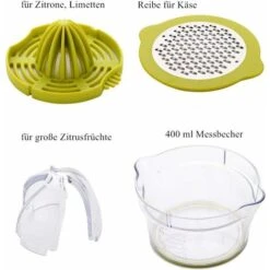 Lemon Squeezer 4 In 1 Lemon Squeezer Citrus Squeezer With 400ml Container, Manual Squeezer Lime Squeezer Fruit Squeezer, Lime Squeezer, Green Citrus Squeezer -Small Appliances Store 69825453 3