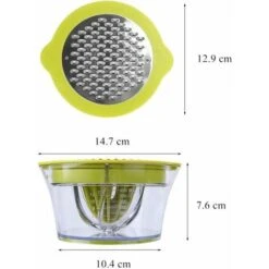 Lemon Squeezer 4 In 1 Lemon Squeezer Citrus Squeezer With 400ml Container, Manual Squeezer Lime Squeezer Fruit Squeezer, Lime Squeezer, Green Citrus Squeezer -Small Appliances Store 69825453 4