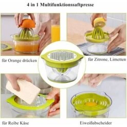 Lemon Squeezer 4 In 1 Lemon Squeezer Citrus Squeezer With 400ml Container, Manual Squeezer Lime Squeezer Fruit Squeezer, Lime Squeezer, Green Citrus Squeezer -Small Appliances Store 69825453 5