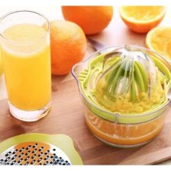 Citrus Squeezer Citrus Juicer Orange Juicer Multi-Function Manual Juicer Hand Press With 400ml Juice Container And 2 Green Cones -Small Appliances Store 69826069 4