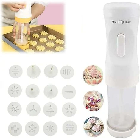 Electric Cookie Cookie, Cookie Maker Kit, Electric Cookie Decorating Tool 12 Discs And 4 Perfect Icing Tips, For DIY Cookie Maker And Cake Icing 1 Electric Cookie Cookie, Cookie Maker Kit, Electric Cookie Decorating Tool 12 Discs And 4 Perfect Icing Tips, For DIY Cookie Maker And Cake Icing