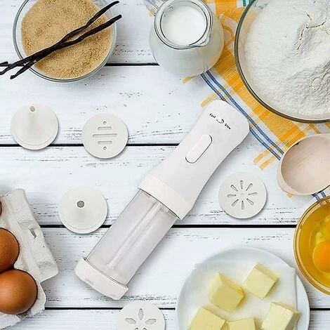 Electric Cookie Cookie, Cookie Maker Kit, Electric Cookie Decorating Tool 12 Discs And 4 Perfect Icing Tips, For DIY Cookie Maker And Cake Icing 2 Electric Cookie Cookie, Cookie Maker Kit, Electric Cookie Decorating Tool 12 Discs And 4 Perfect Icing Tips, For DIY Cookie Maker And Cake Icing - Image 2