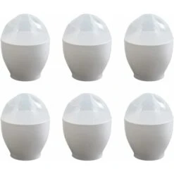 Microwave Egg Boiler Microwave Egg Poacher Boiler Egg Poacher Cookware Egg Containers 6 Pieces (White)