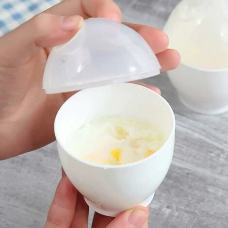 Microwave Egg Boiler Microwave Egg Poacher Boiler Egg Poacher Cookware Egg Containers 6 Pieces (White) 4 Microwave Egg Boiler Microwave Egg Poacher Boiler Egg Poacher Cookware Egg Containers 6 Pieces (White) - Image 4