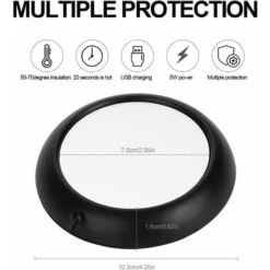 USB Cup Warmer Drink Warmer Hot Plate Coasters For Coffee Warmer Utensils For Bar Office Home(Black) -Small Appliances Store 71418919 5