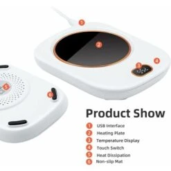 USB Cup Warmer, Portable Electric Hot Plate Small Cup Touch Button Cup Warmer Cup Warmer With USB Charging Cable For Home/Office/Travel 7 USB Cup Warmer, Portable Electric Hot Plate Small Cup Touch Button Cup Warmer Cup Warmer With USB Charging Cable For Home/Office/Travel -Small Appliances Store 71418934 3