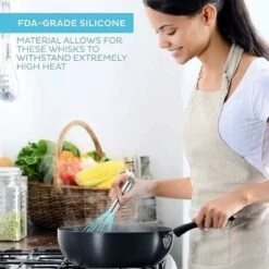 Set Of 3 Silicone Whisk, Kitchen Whisk, Whisk, Egg Mixer, Whisk And Mixer, Milk Whisk, Manual Silicone Whisk (A) -Small Appliances Store 72507123 3